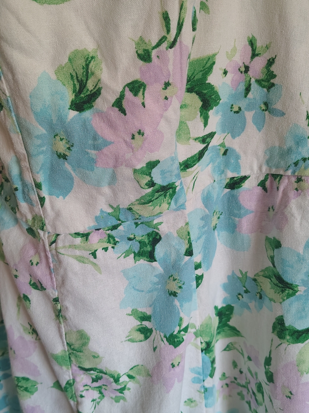 Old Navy Fit & Flare Linen Blend Sundress, Pink & Blue Floral, Sz 2X - Picture 3 of 9